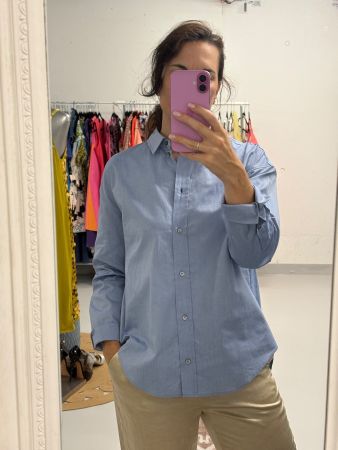 `S Max Mara Oxford oversize Hemdbluse blau Gr. 38